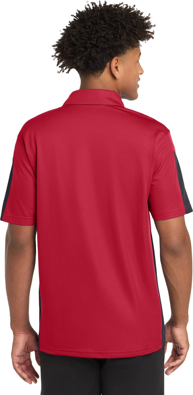 Tr Red/Grey Sport-Tek PosiCharge Active Textured Colorblock Polo. ST695