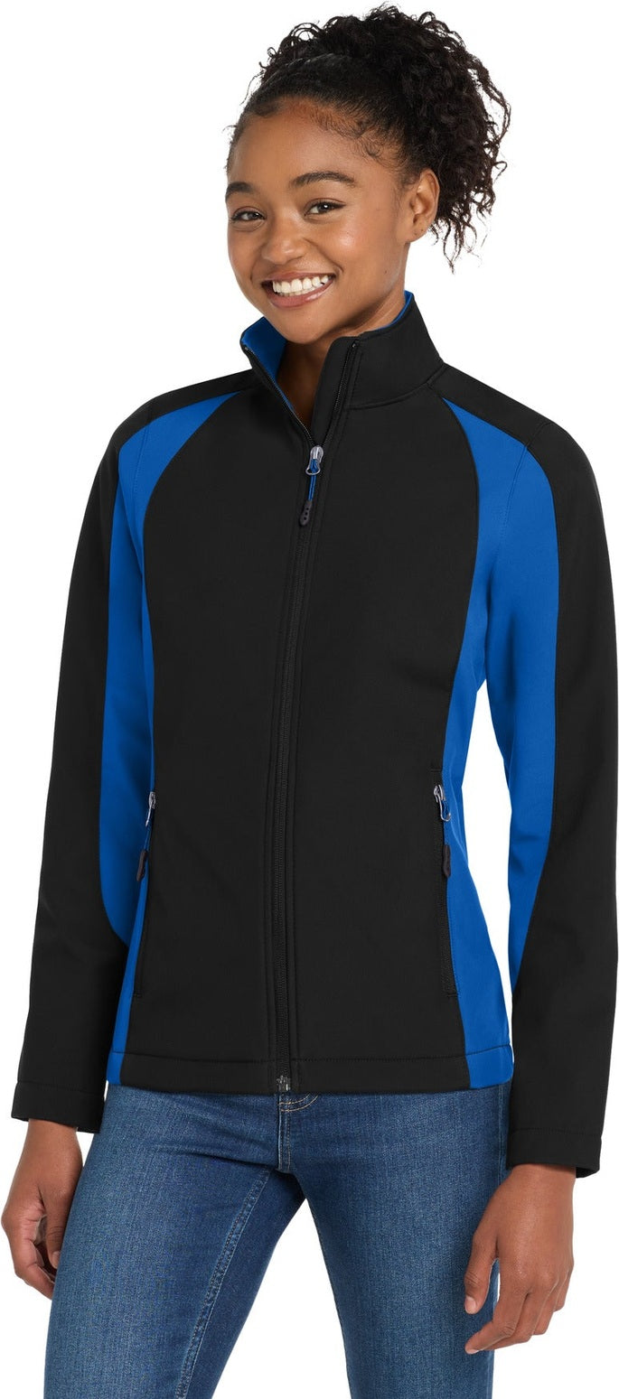 Tr Royal/Black Sport-Tek Women's Colorblock Soft Shell Jacket. LST970