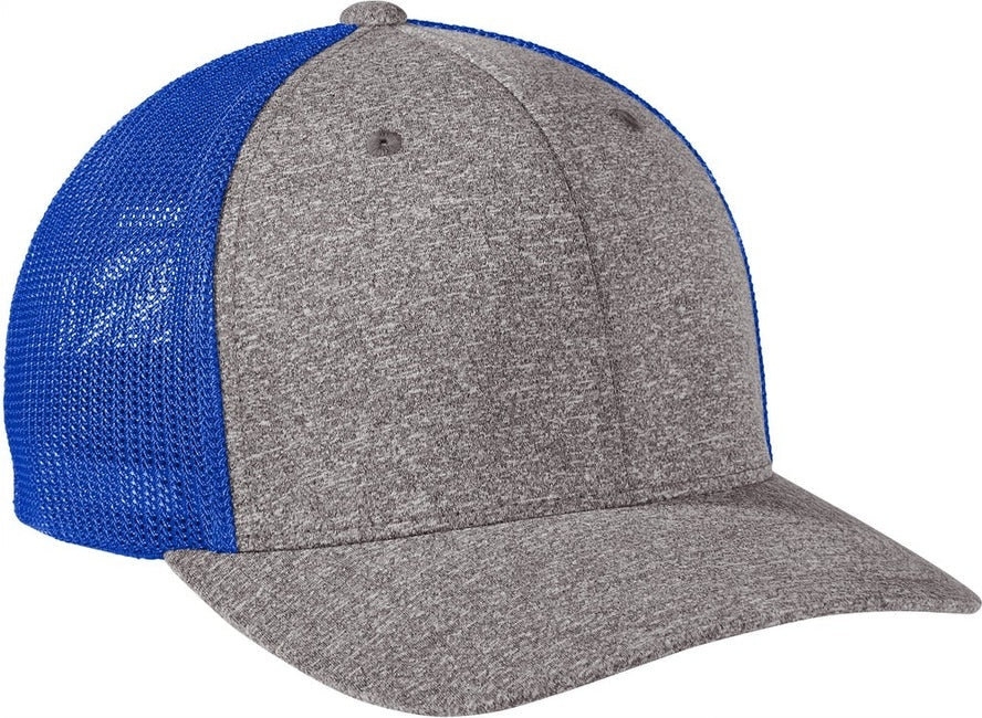 Tr Royal/Gy He Port Authority Flexfit Melange Mesh Back Trucker Cap C302