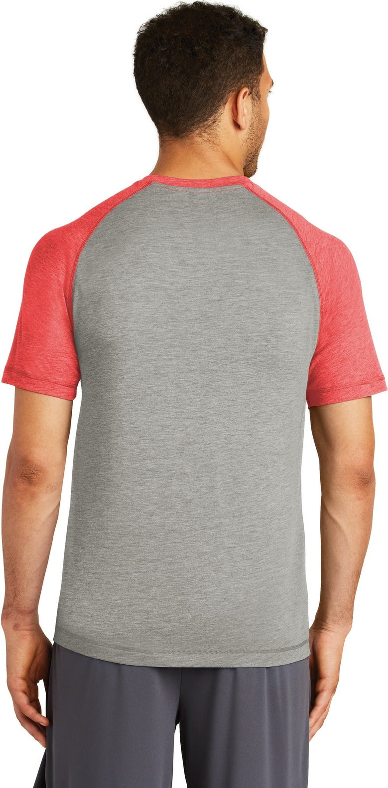 Tr Royl He/LGH Sport-Tek PosiCharge Tri-Blend Wicking Raglan Tee. ST400