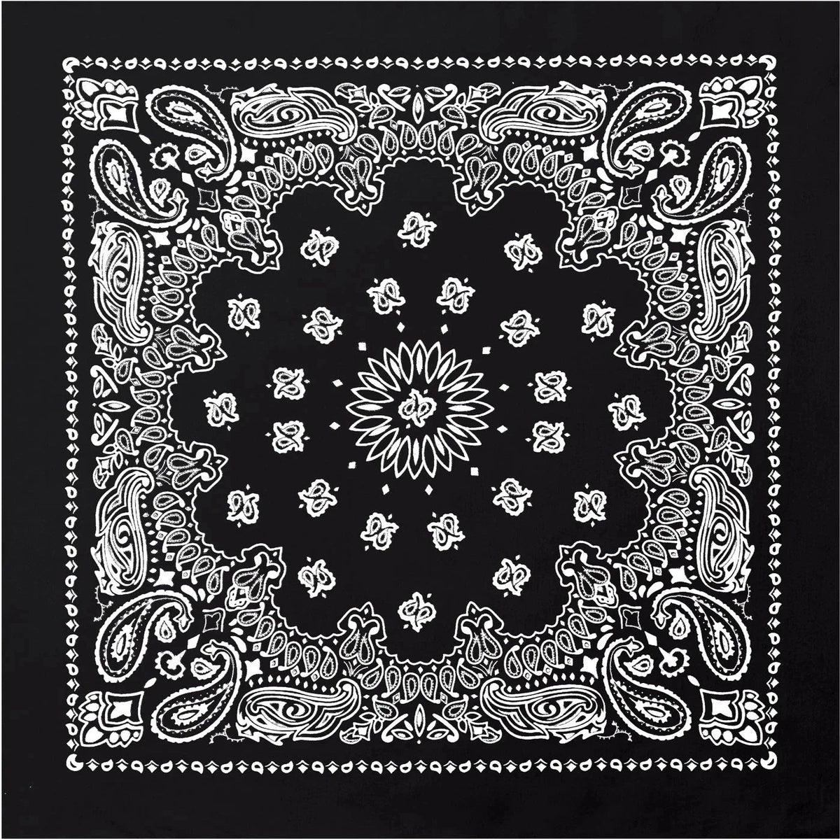 Trainmen Paisley Bandana - 22’’ x - Black