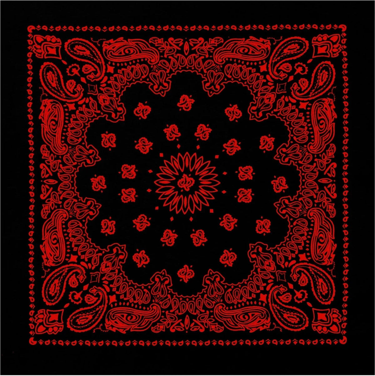 Trainmen Paisley Bandana - 22’’ x - Black / Red