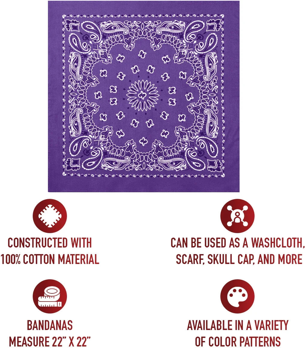 Trainmen Paisley Bandana - 22’’ x