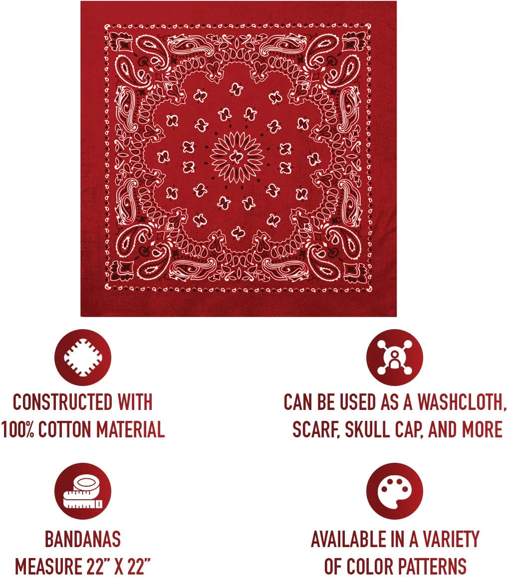 Trainmen Paisley Bandana - 22’’ x