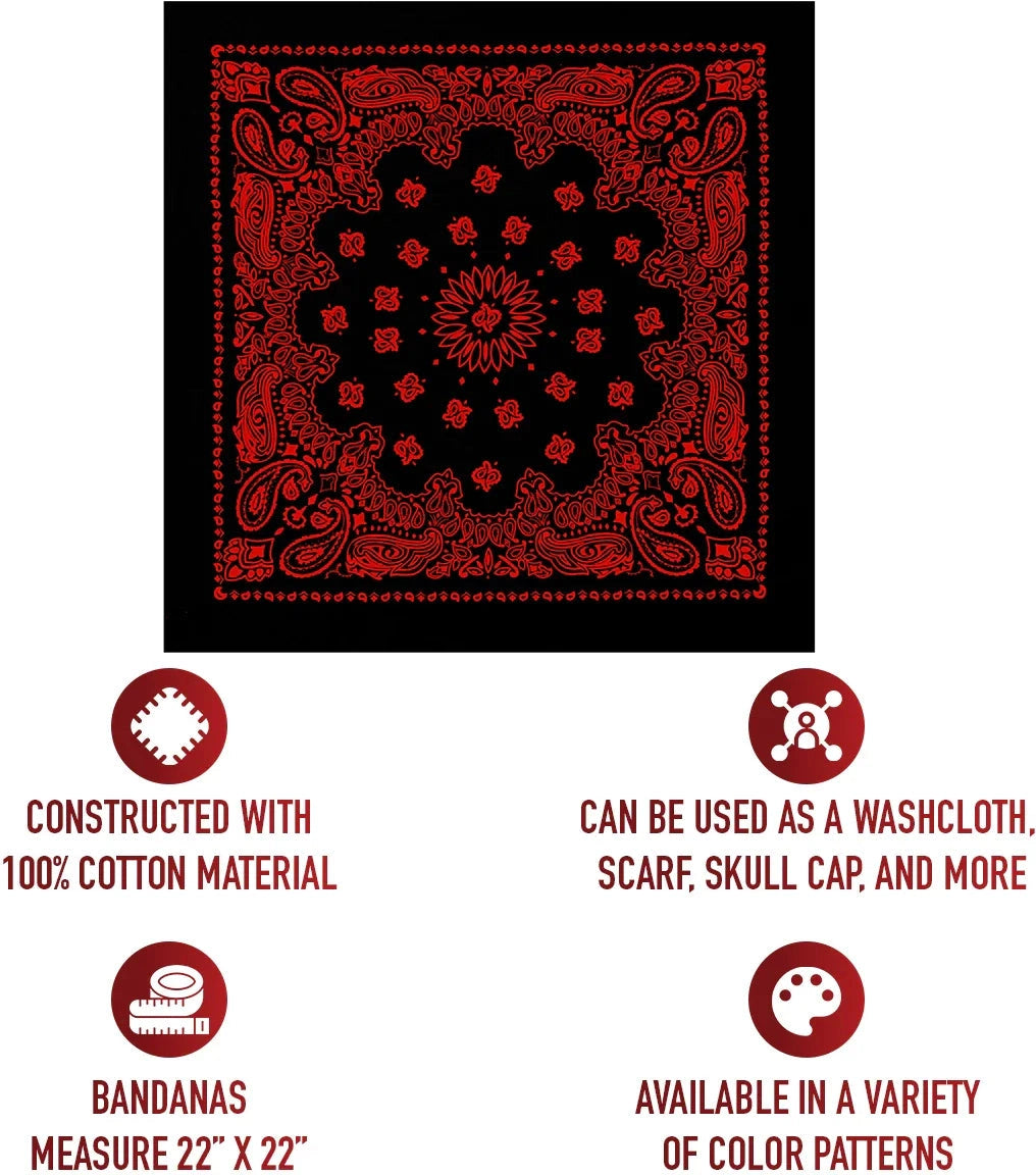 Trainmen Paisley Bandana - 22’’ x