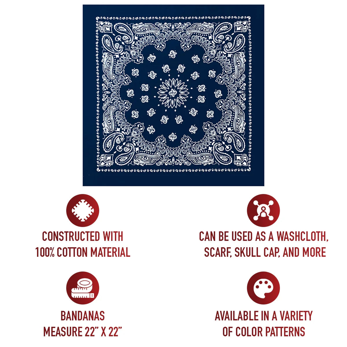 Trainmen Paisley Bandana - 22’’ x