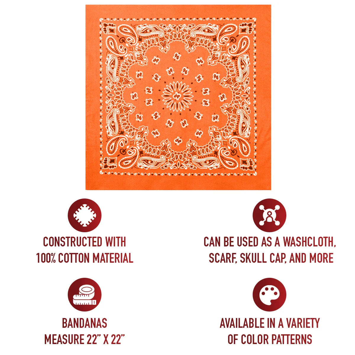 Trainmen Paisley Bandana - 22’’ x