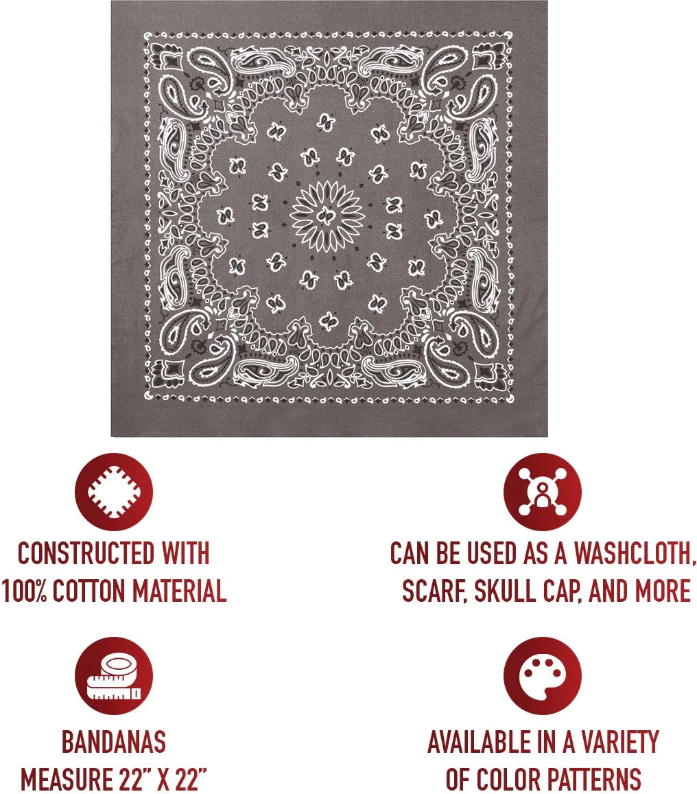 Trainmen Paisley Bandana - 22’’ x