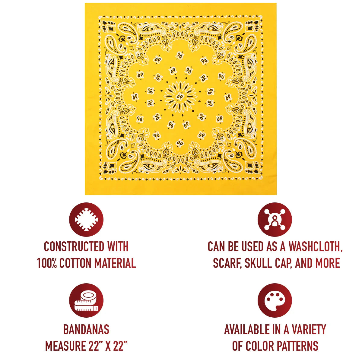 Trainmen Paisley Bandana - 22’’ x