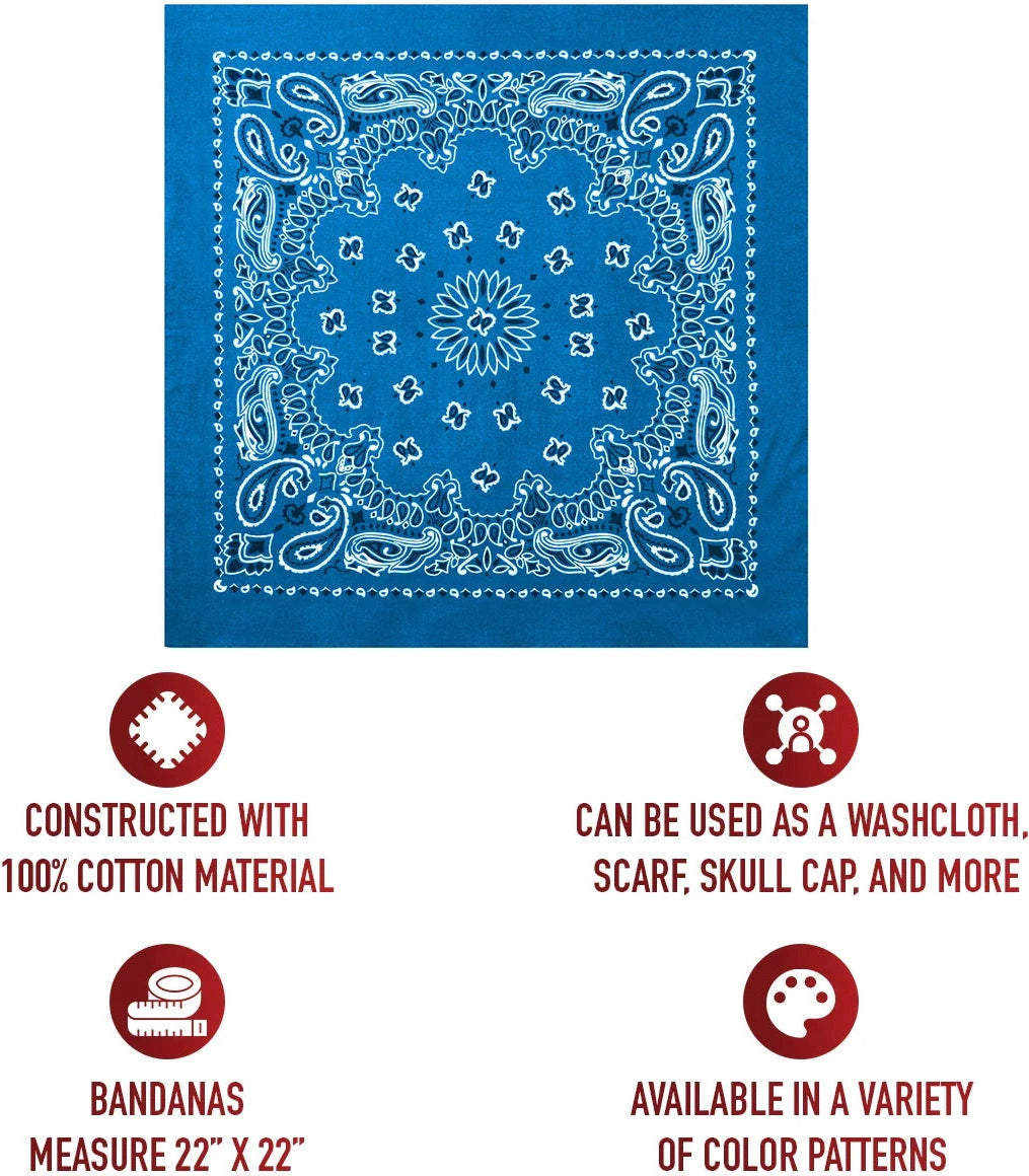 Trainmen Paisley Bandana - 22’’ x
