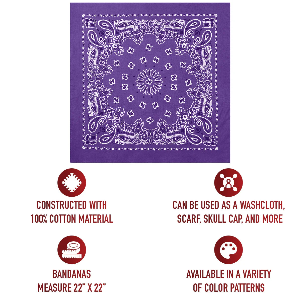 Trainmen Paisley Bandana - 22’’ x