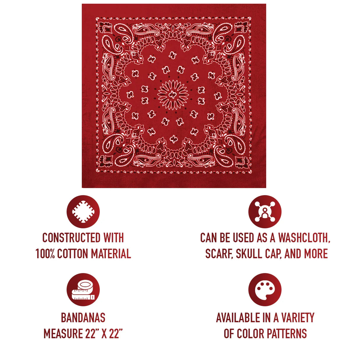 Trainmen Paisley Bandana - 22’’ x