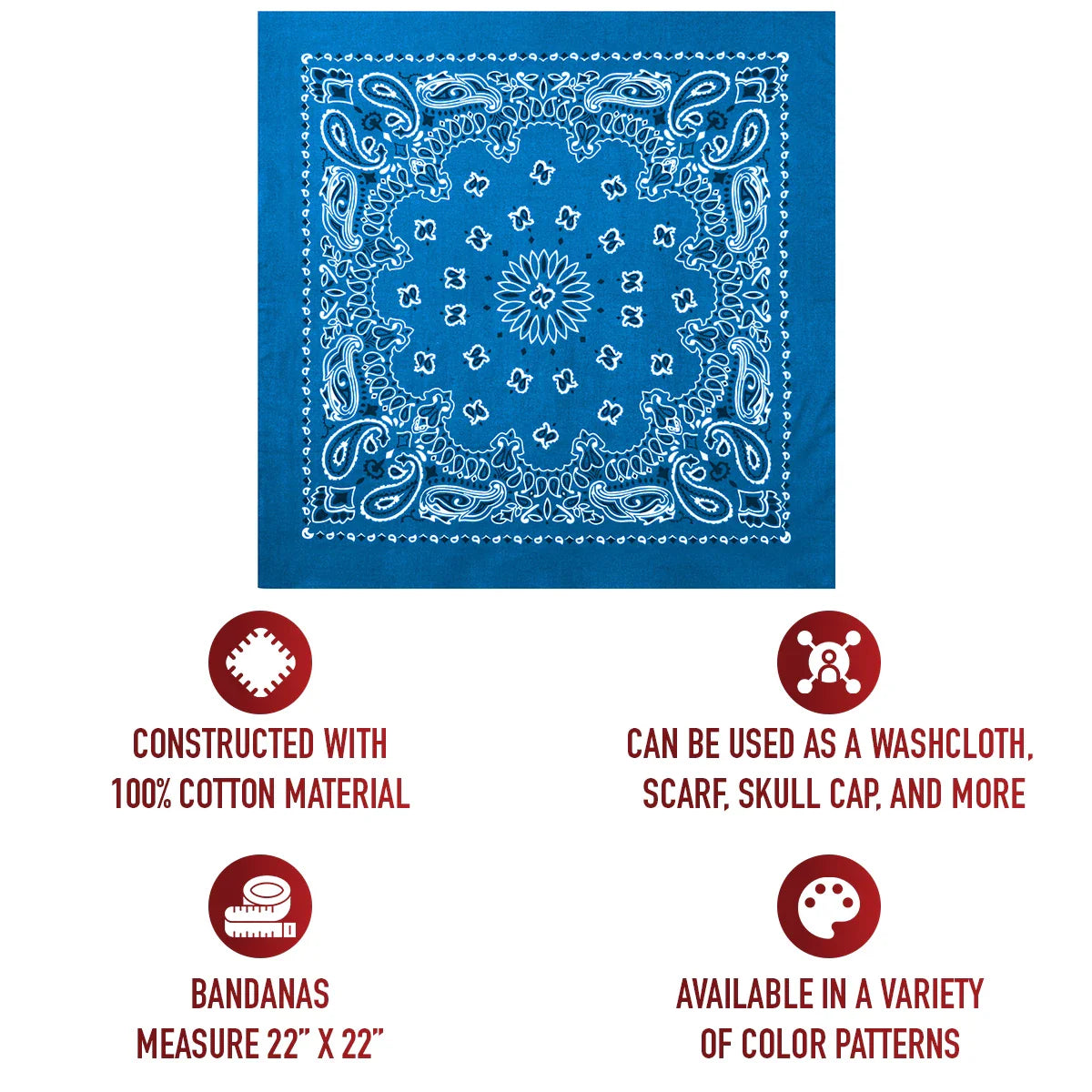 Trainmen Paisley Bandana - 22’’ x