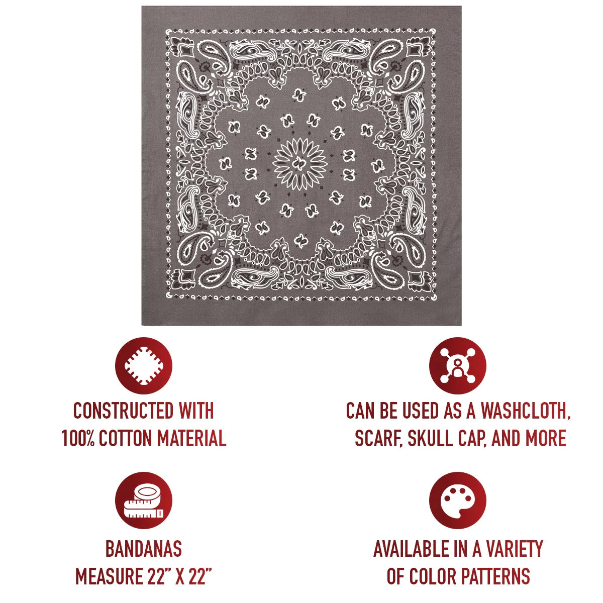 Trainmen Paisley Bandana - 22’’ x