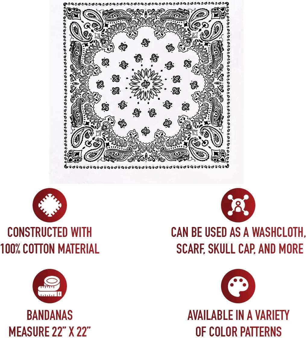 Trainmen Paisley Bandana - 22’’ x