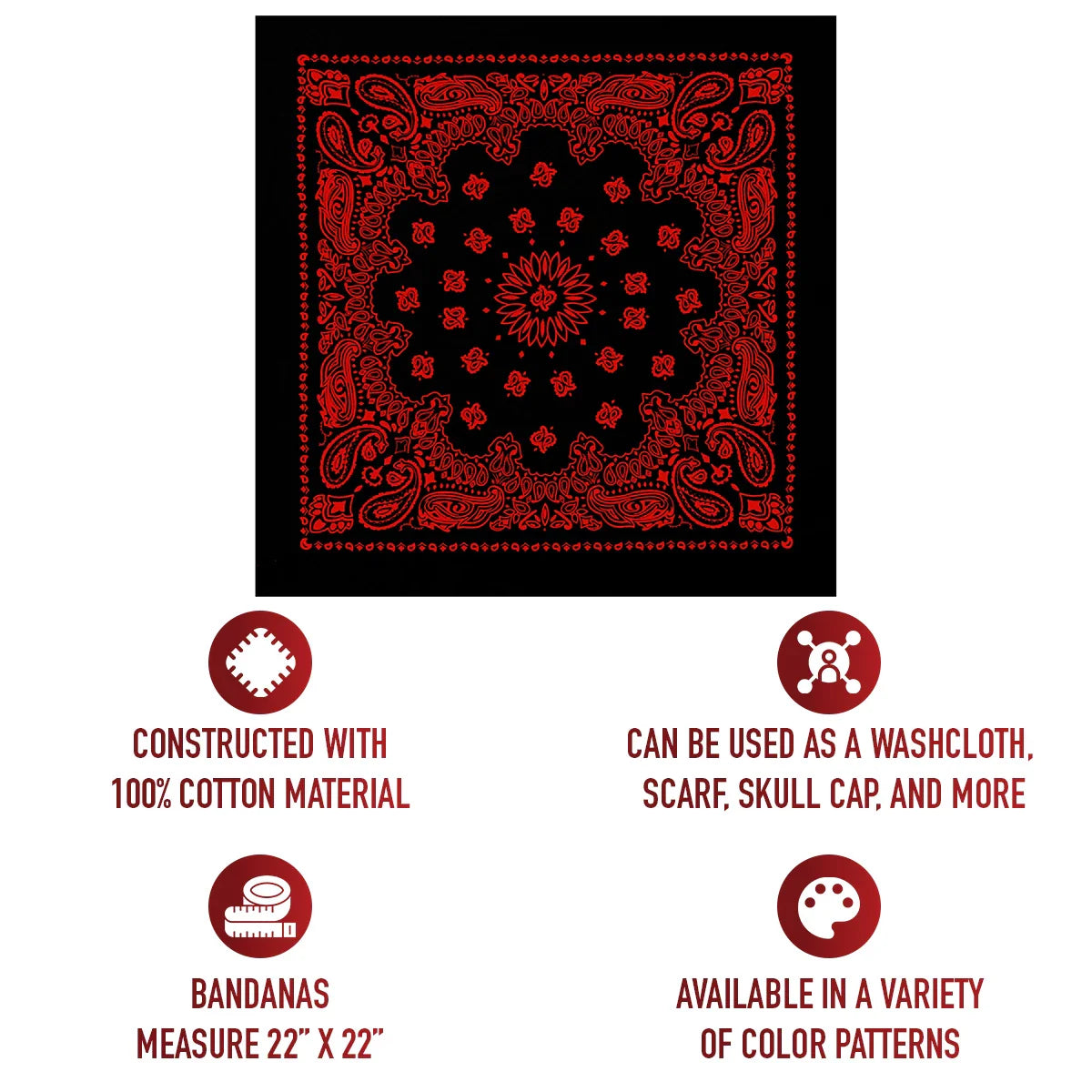 Trainmen Paisley Bandana - 22’’ x
