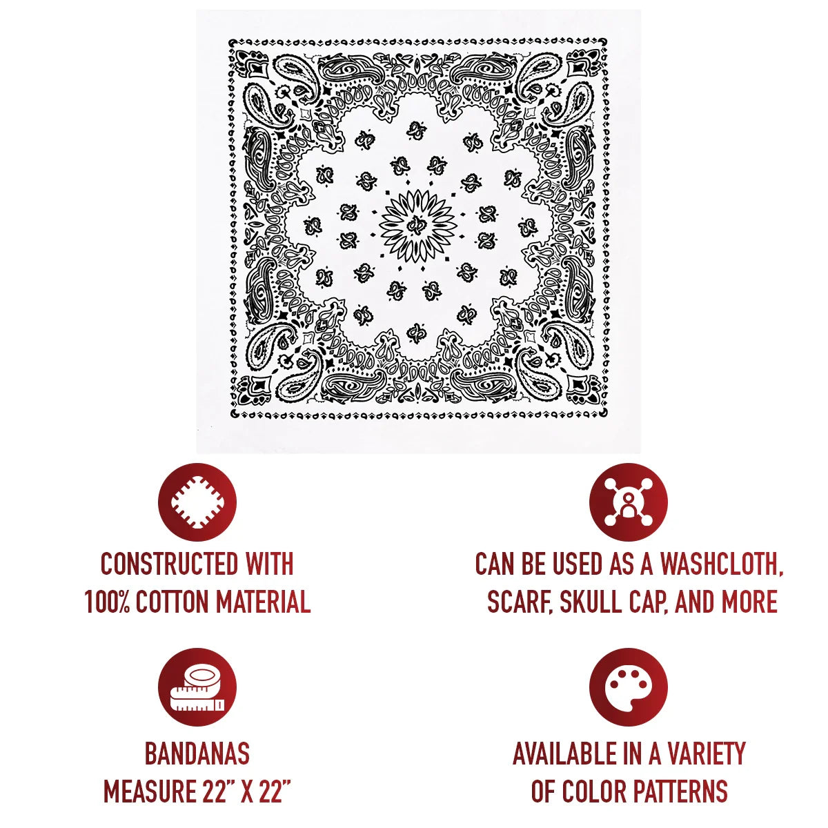 Trainmen Paisley Bandana - 22’’ x