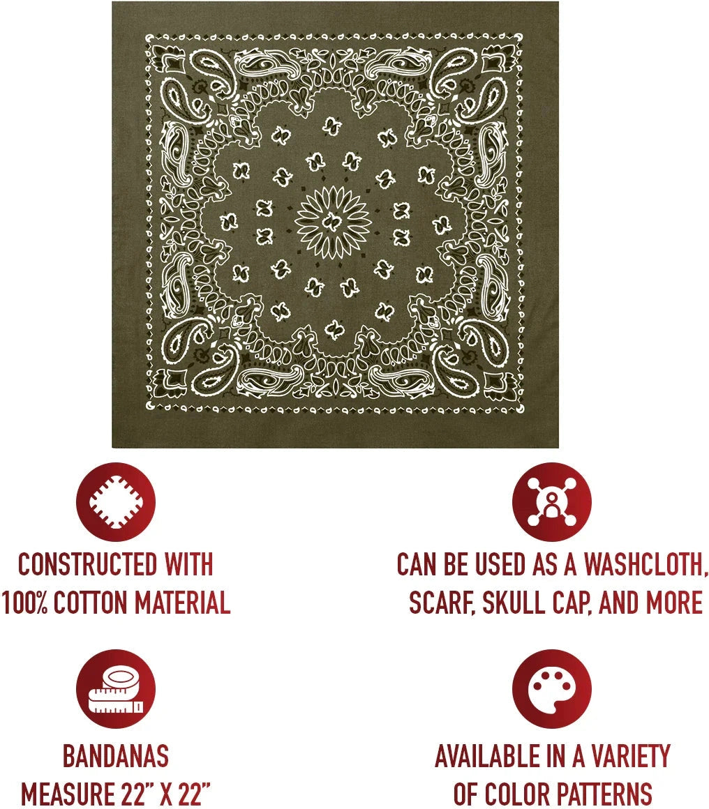 Trainmen Paisley Bandana - 22’’ x