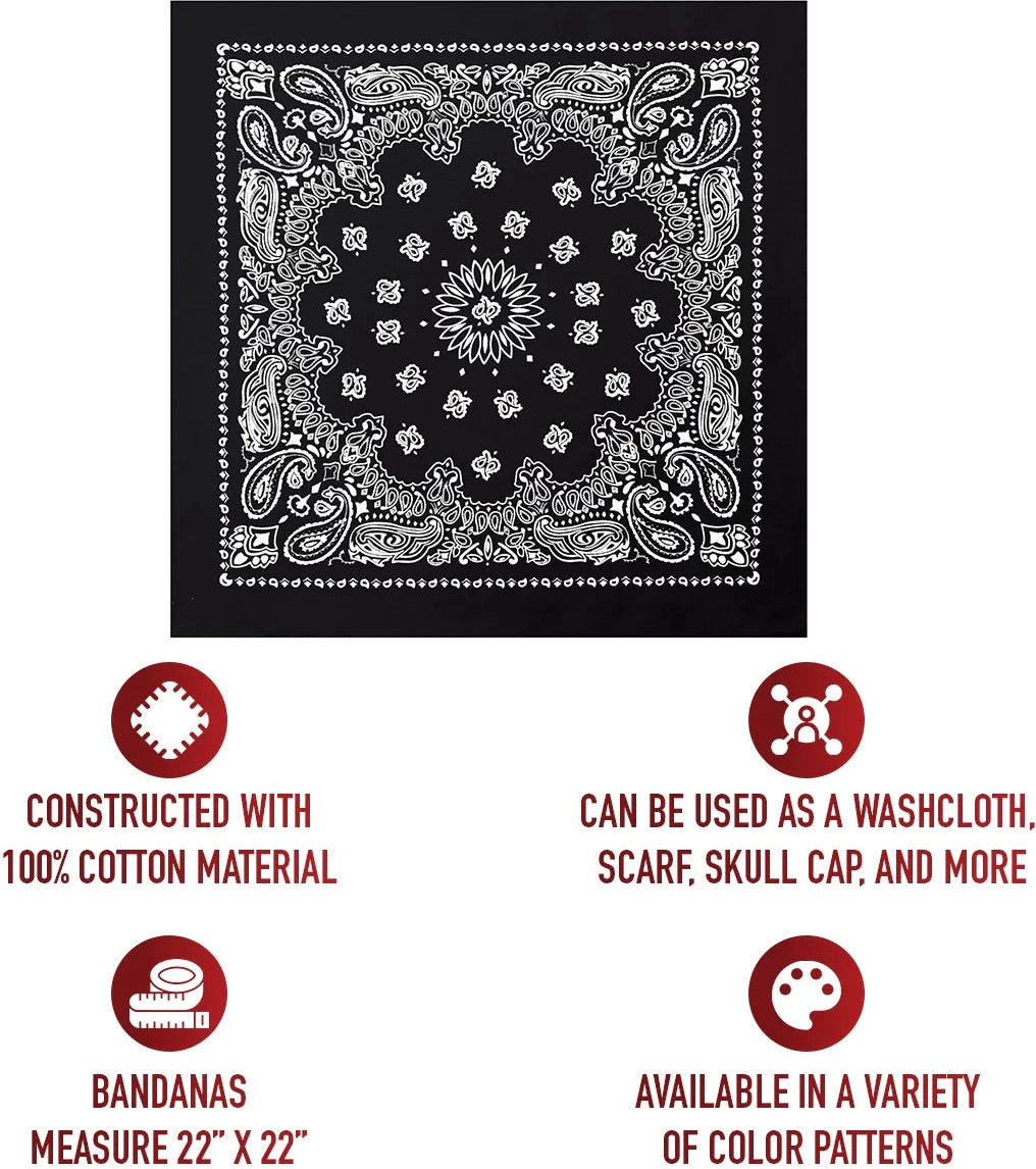 Trainmen Paisley Bandana - 22’’ x