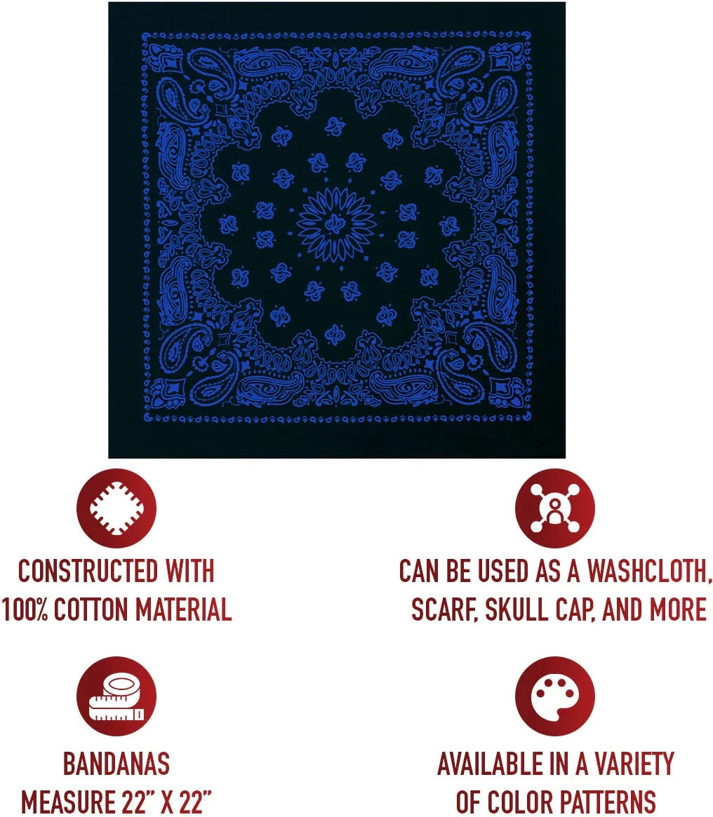 Trainmen Paisley Bandana - 22’’ x