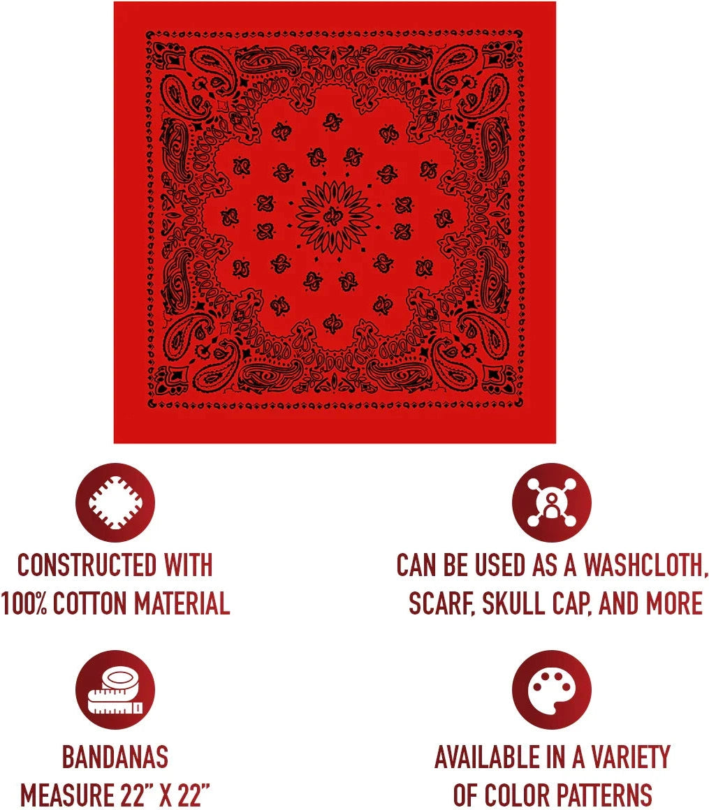 Trainmen Paisley Bandana - 22’’ x