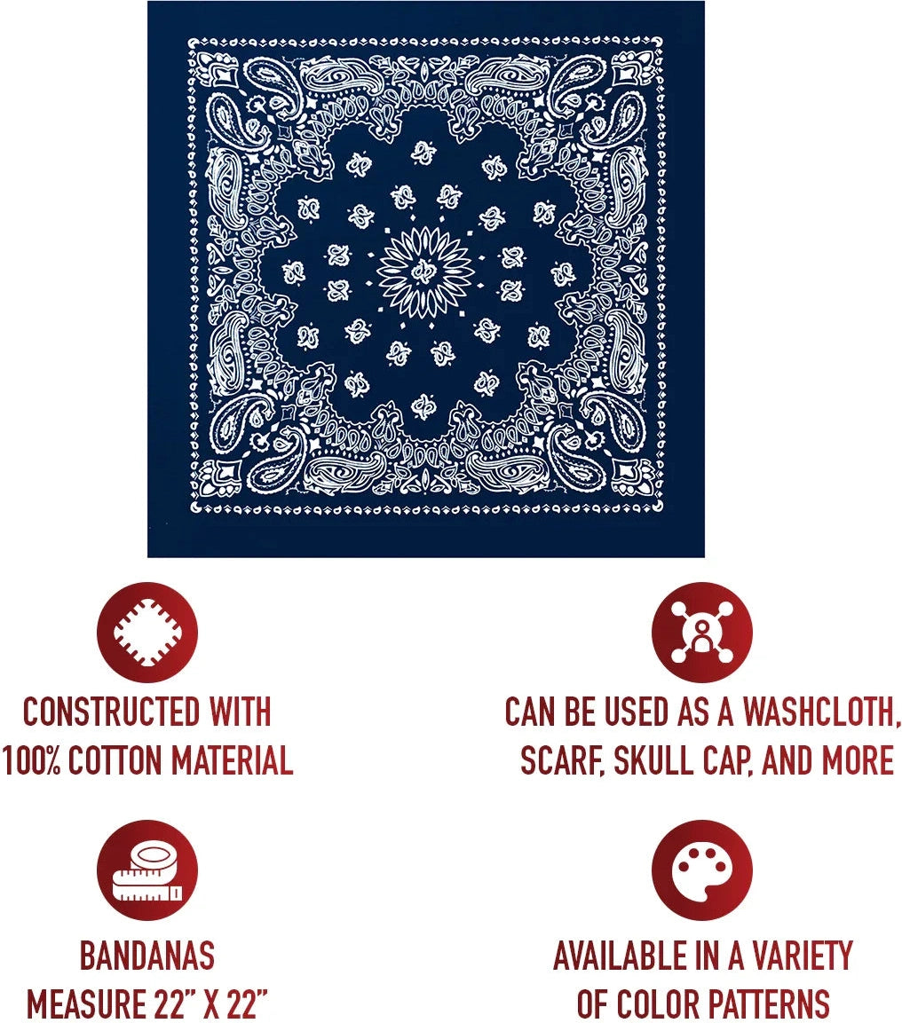 Trainmen Paisley Bandana - 22’’ x