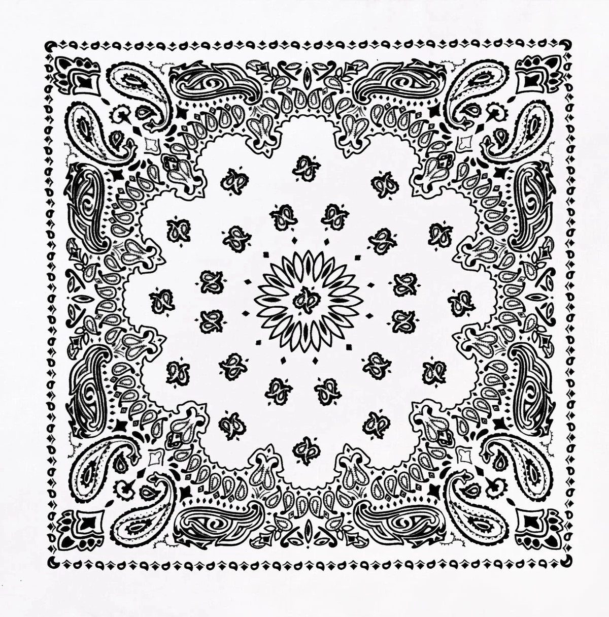 Trainmen Paisley Bandana - 22’’ x - White
