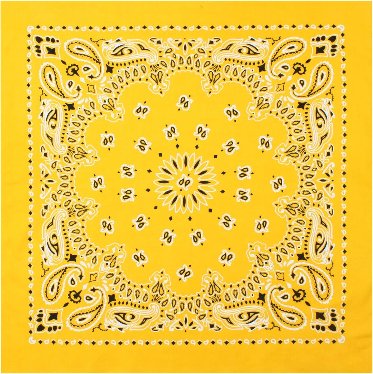 Trainmen Paisley Bandana - 22’’ x - Yellow