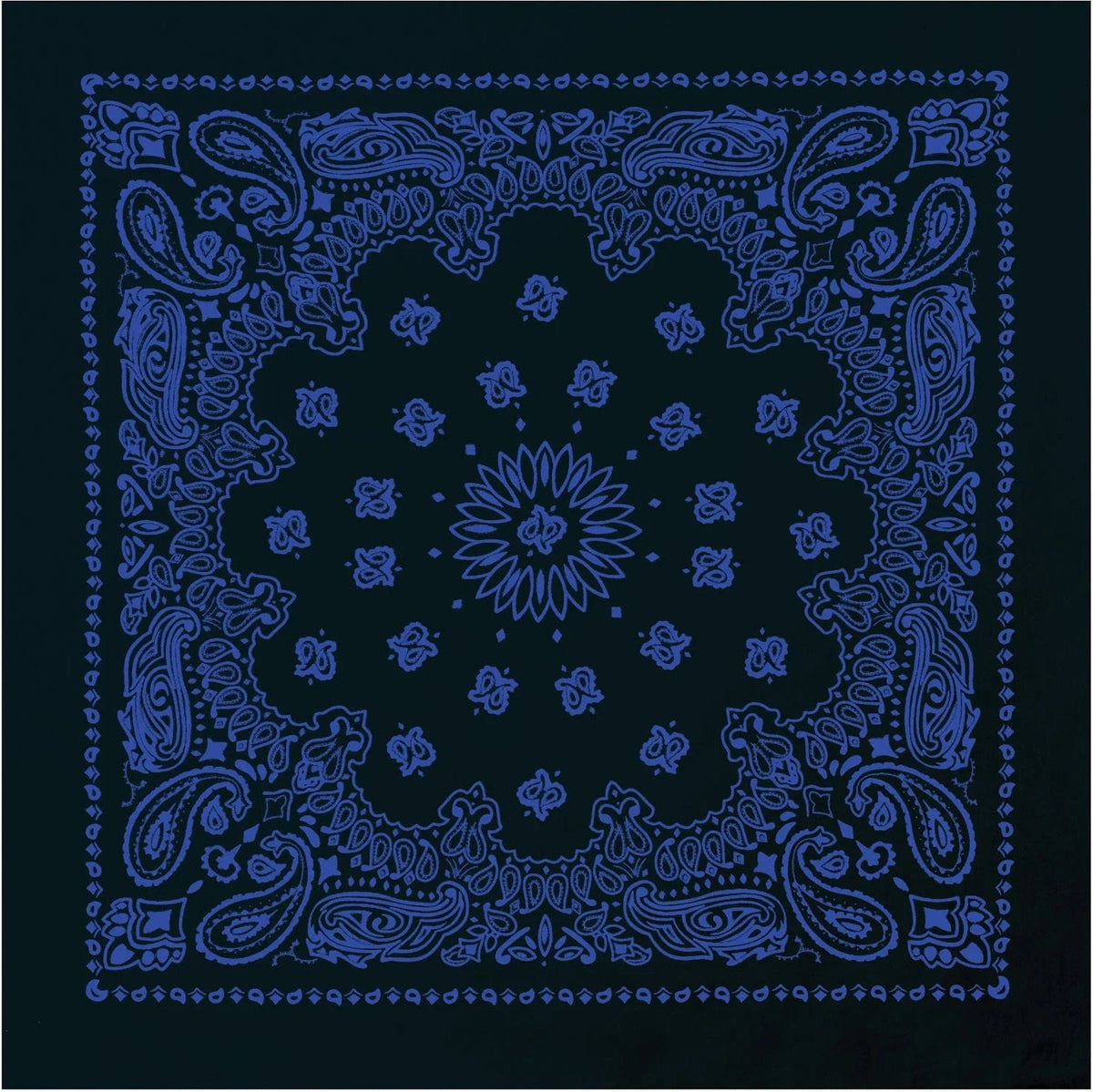 Trainmen Paisley Bandana – Extra-large - 27” x 27’’ - Black / Blue