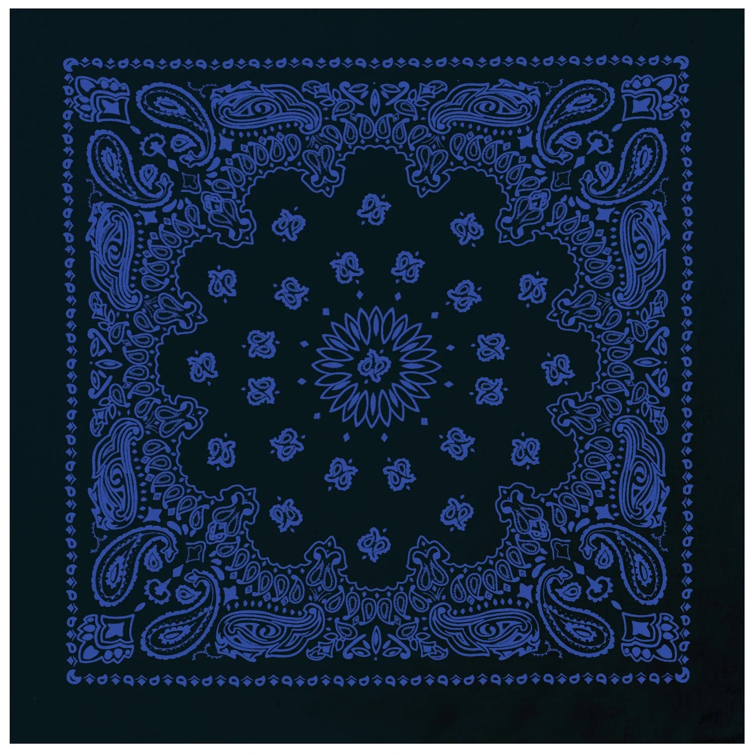 Trainmen Paisley Bandana – Extra-large - 27” x 27’’ - Black / Blue