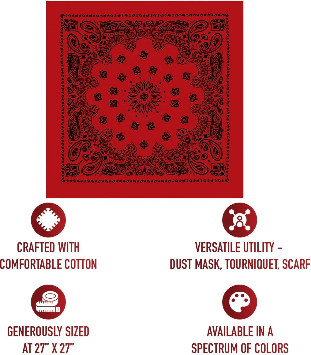 Trainmen Paisley Bandana – Extra-large - 27” x 27’’