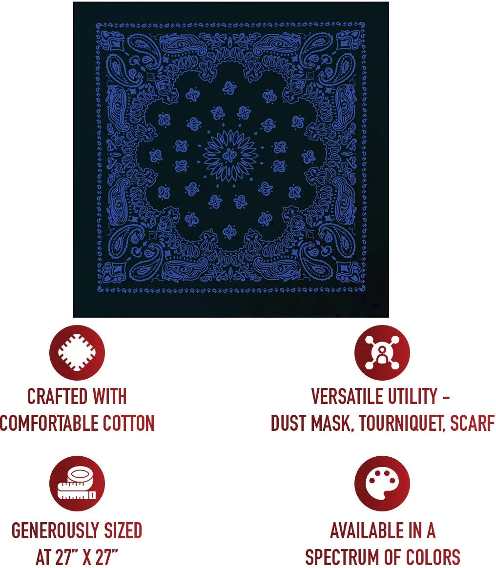 Trainmen Paisley Bandana – Extra-large - 27” x 27’’