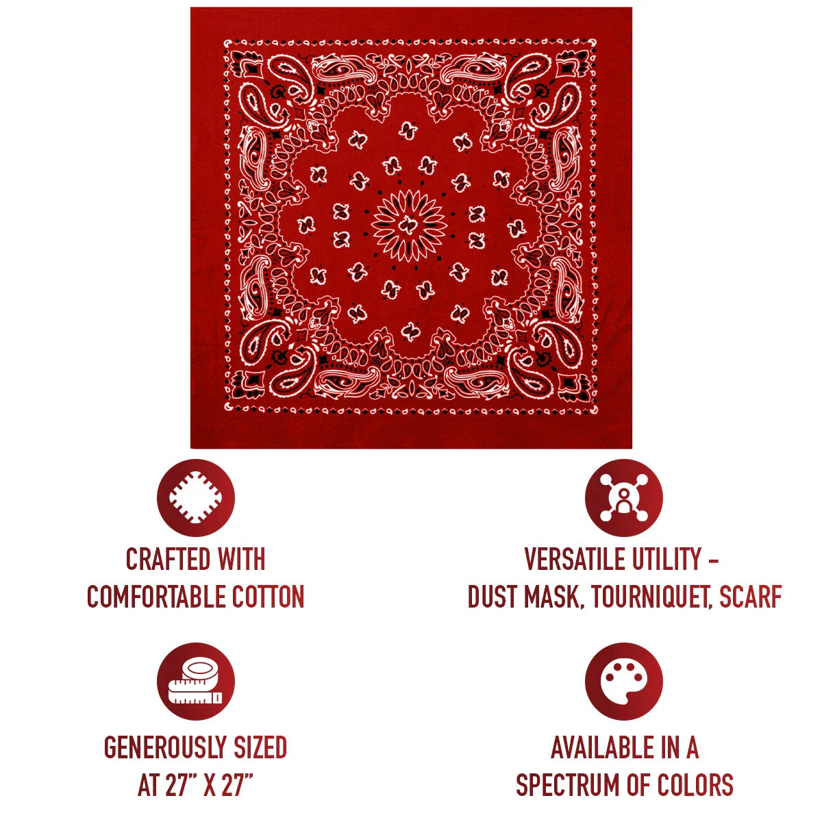 Trainmen Paisley Bandana – Extra-large - 27” x 27’’