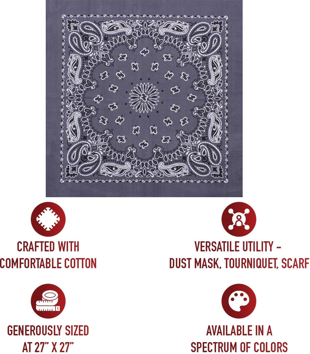 Trainmen Paisley Bandana – Extra-large - 27” x 27’’