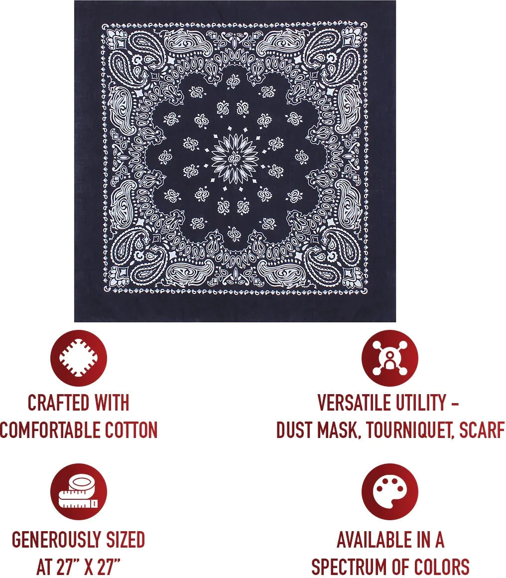 Trainmen Paisley Bandana – Extra-large - 27” x 27’’