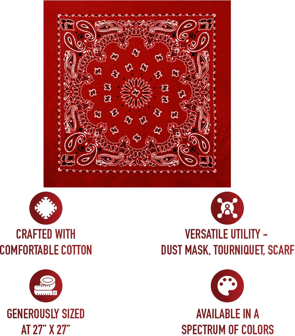 Trainmen Paisley Bandana – Extra-large - 27” x 27’’