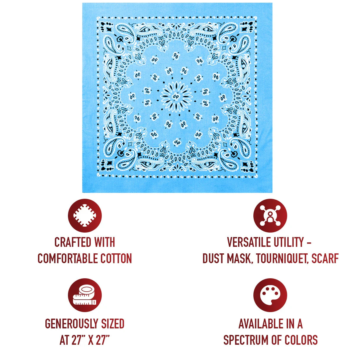 Trainmen Paisley Bandana – Extra-large - 27” x 27’’