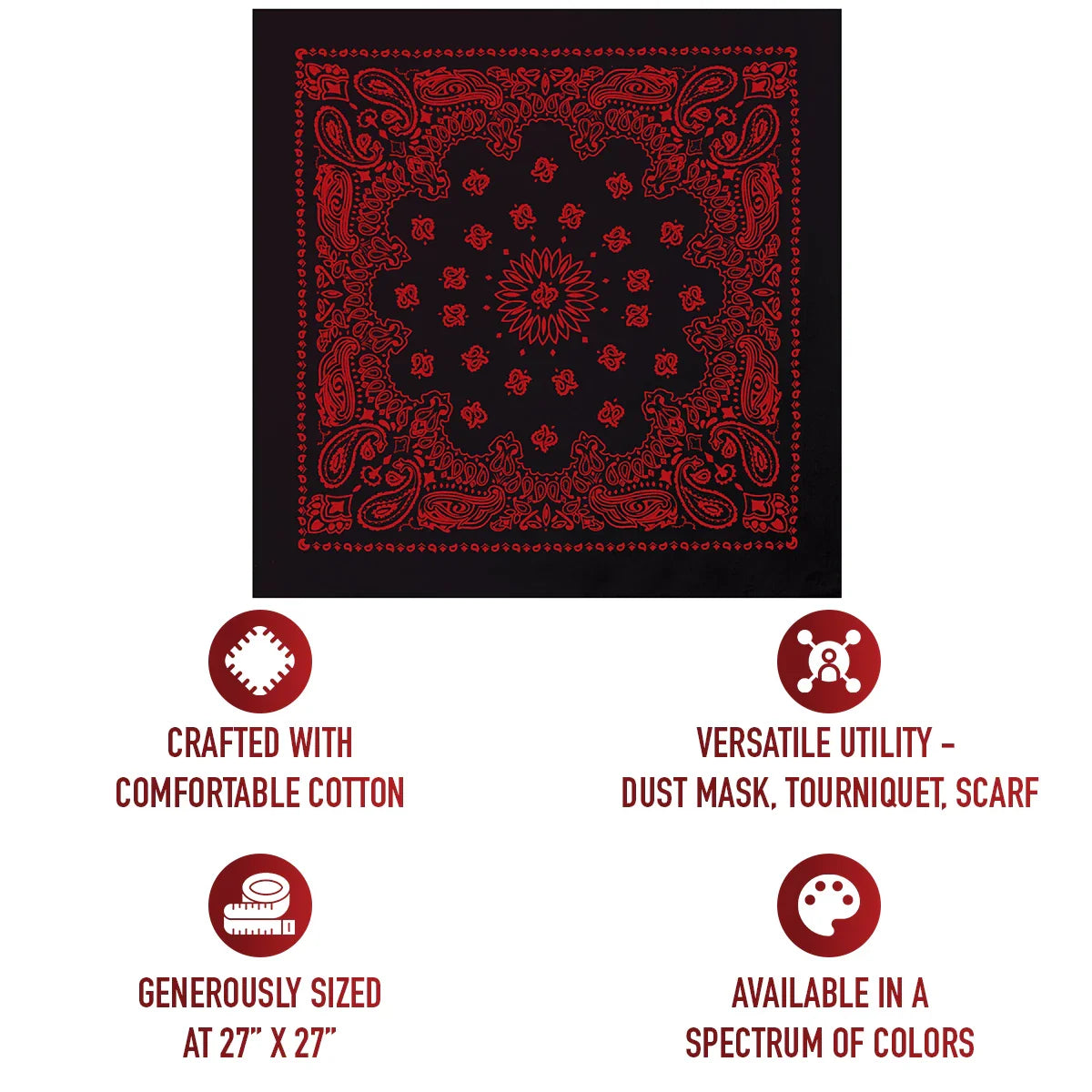 Trainmen Paisley Bandana – Extra-large - 27” x 27’’