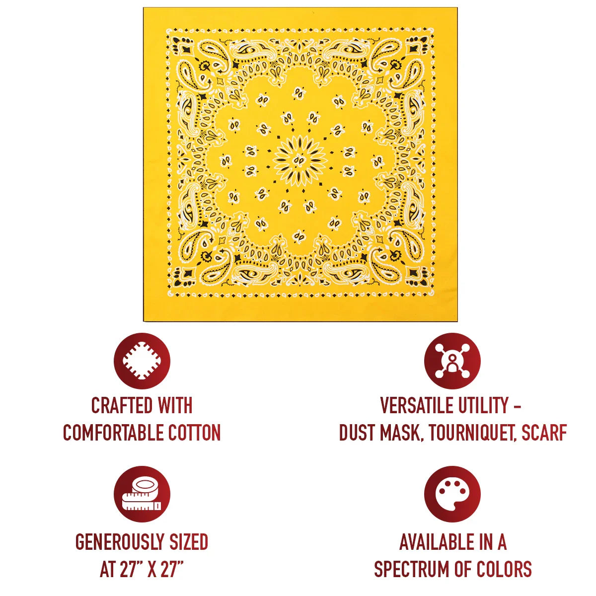 Trainmen Paisley Bandana – Extra-large - 27” x 27’’