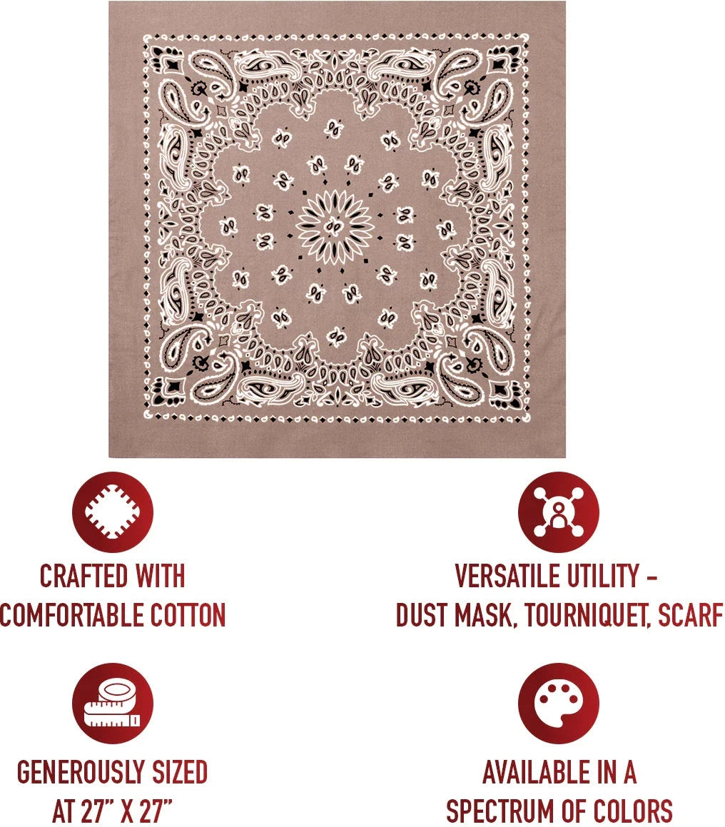 Trainmen Paisley Bandana – Extra-large - 27” x 27’’