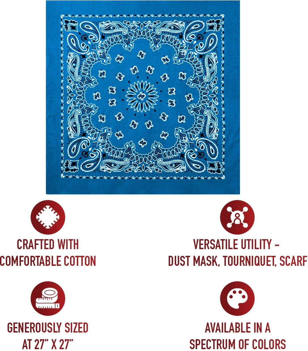 Trainmen Paisley Bandana – Extra-large - 27” x 27’’