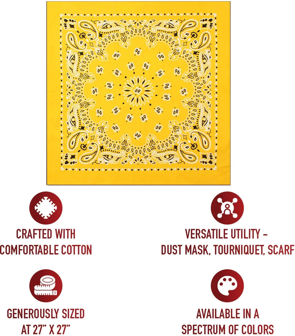 Trainmen Paisley Bandana – Extra-large - 27” x 27’’