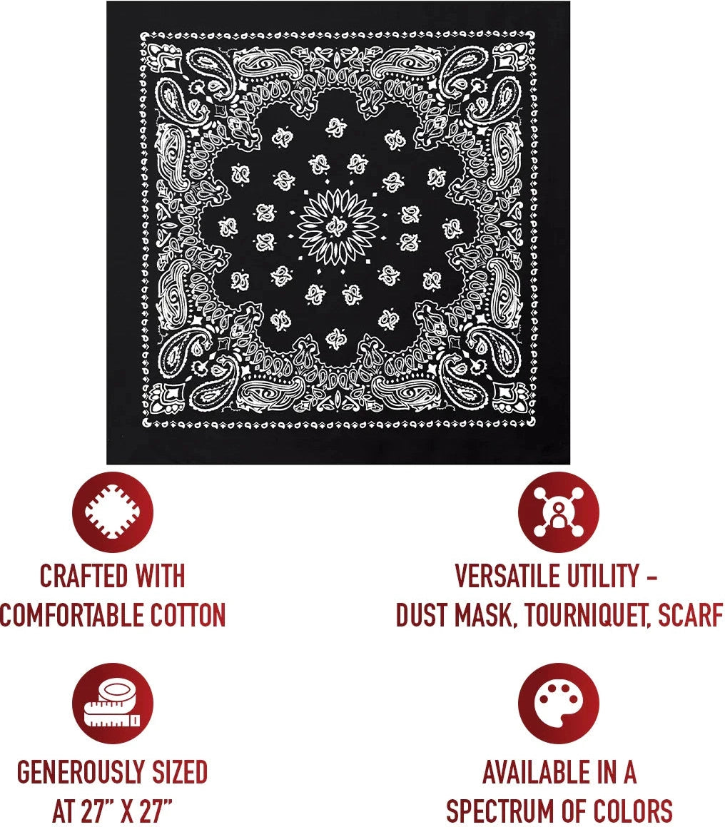 Trainmen Paisley Bandana – Extra-large - 27” x 27’’
