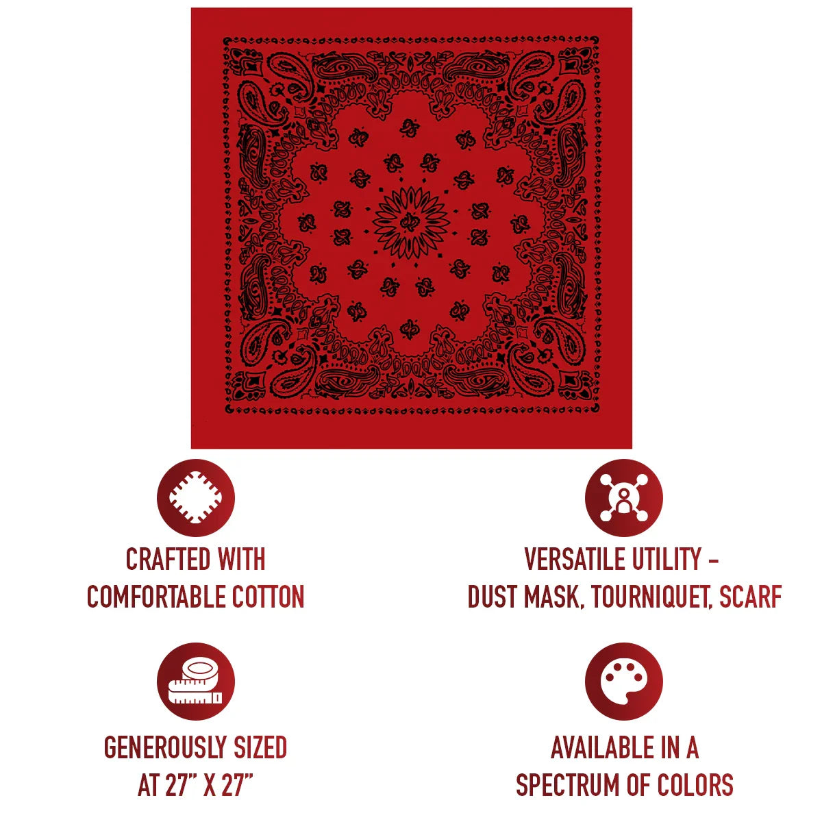 Trainmen Paisley Bandana – Extra-large - 27” x 27’’
