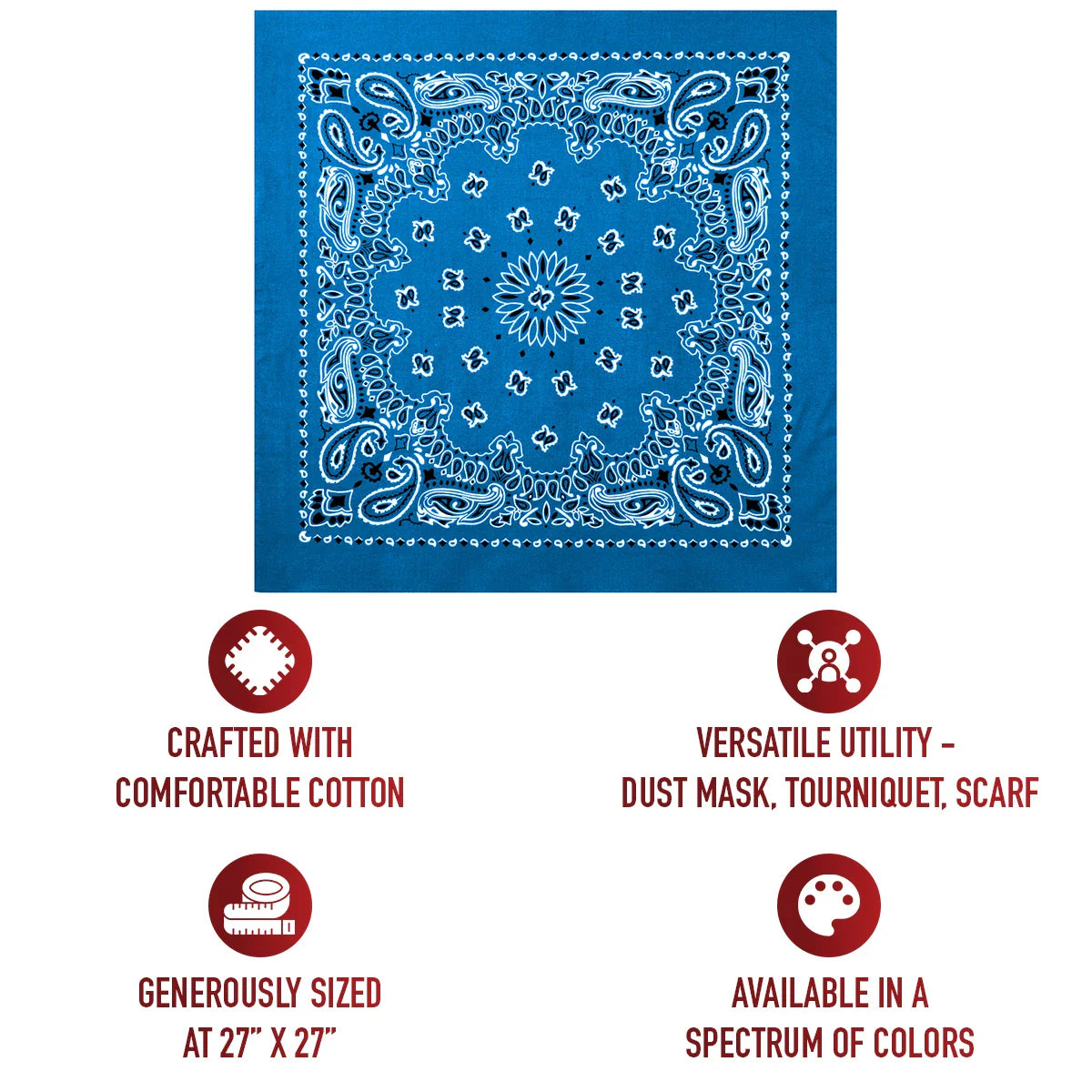 Trainmen Paisley Bandana – Extra-large - 27” x 27’’