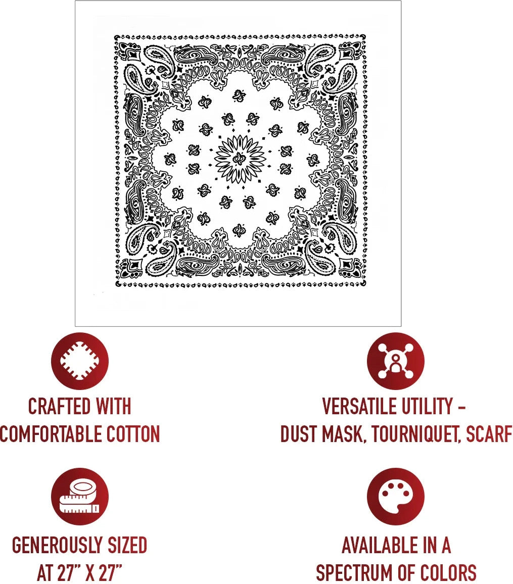 Trainmen Paisley Bandana – Extra-large - 27” x 27’’