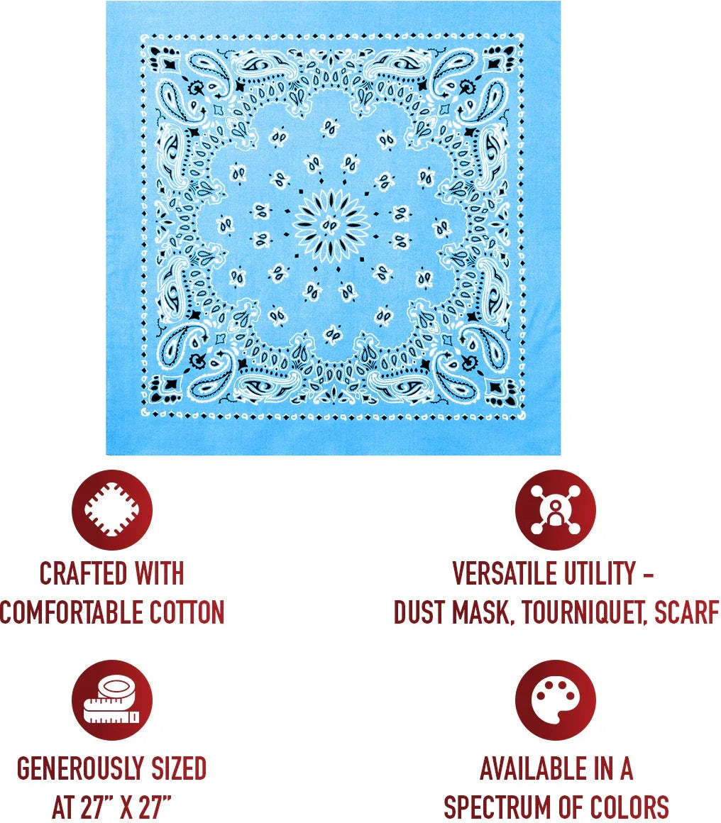 Trainmen Paisley Bandana – Extra-large - 27” x 27’’