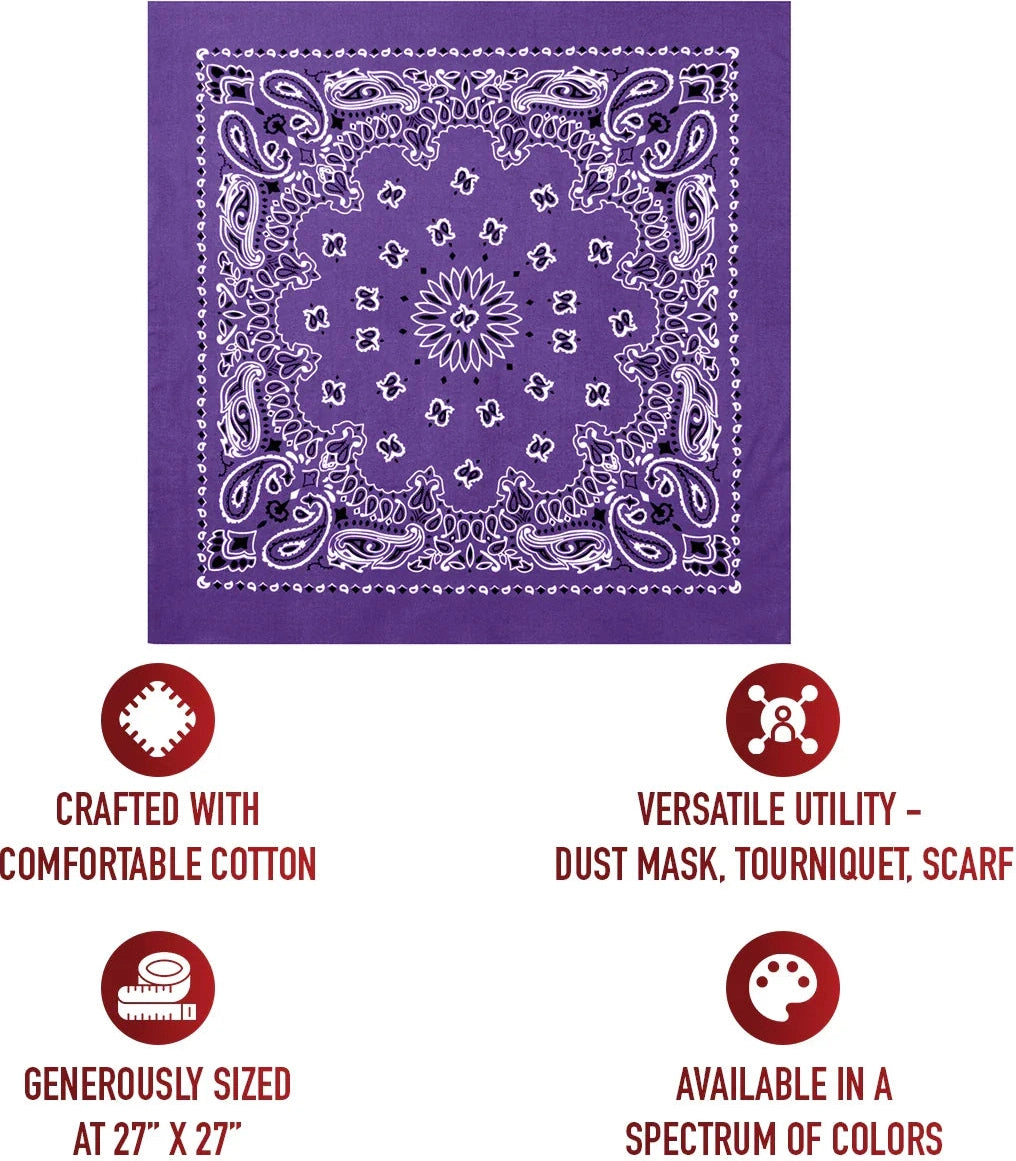 Trainmen Paisley Bandana – Extra-large - 27” x 27’’