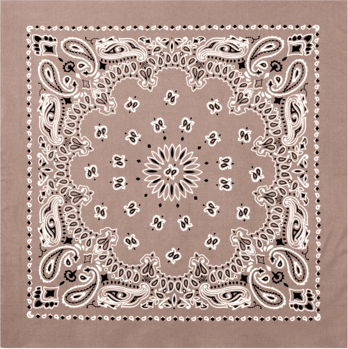 Trainmen Paisley Bandana – Extra-large - 27” x 27’’ - Khaki