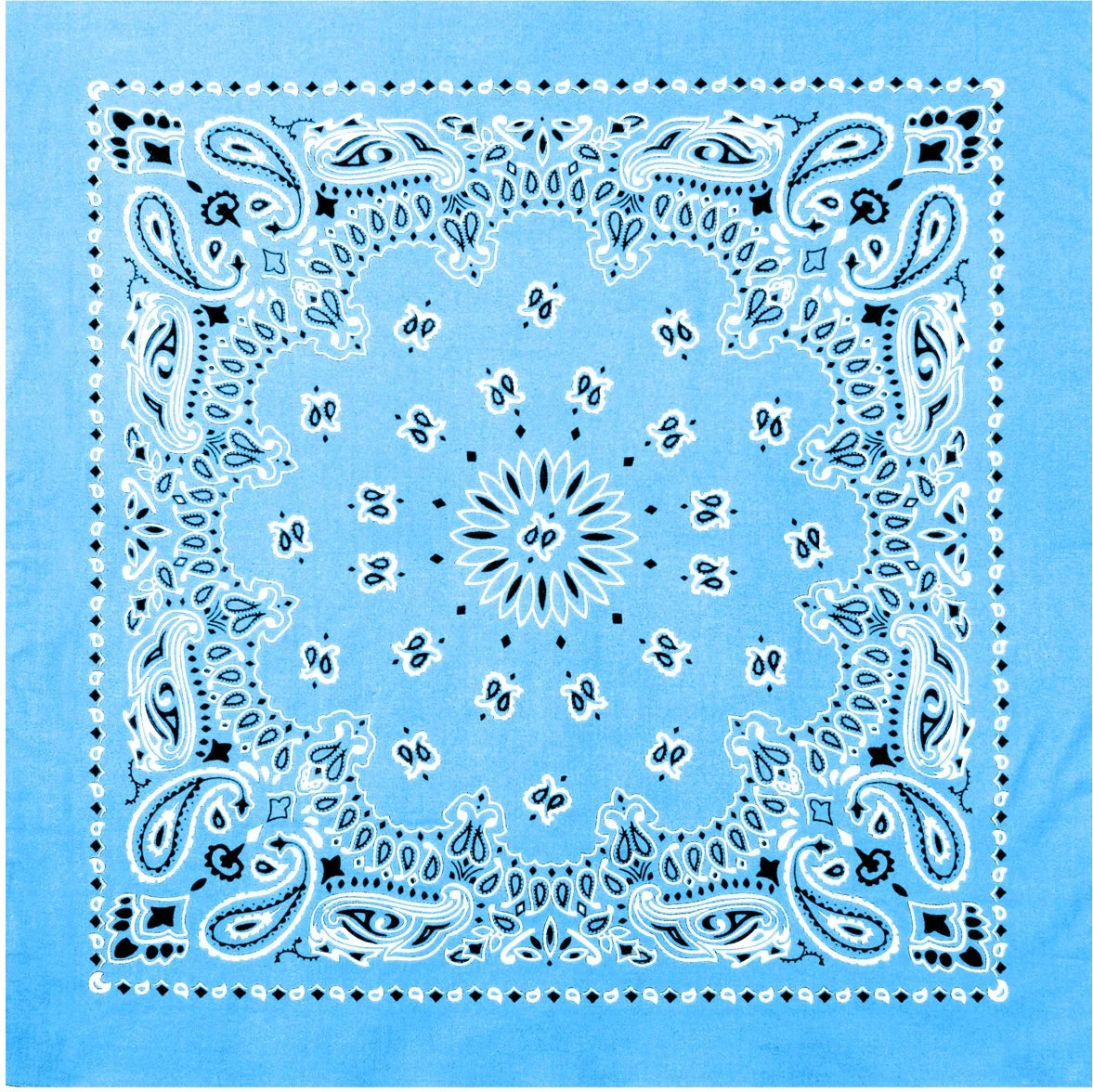 Trainmen Paisley Bandana – Extra-large - 27” x 27’’ - Light Blue